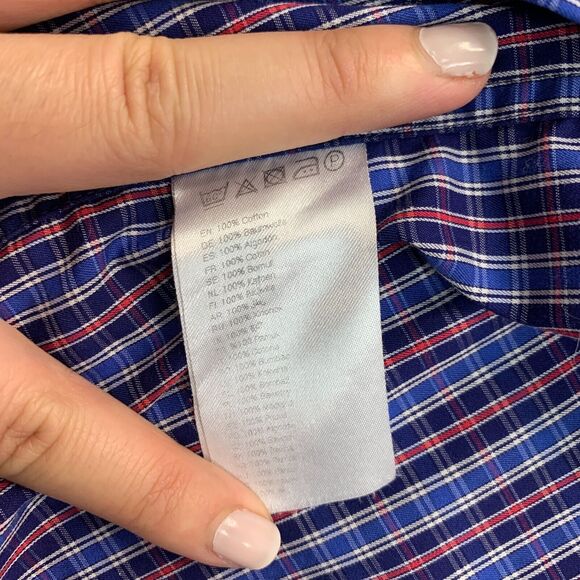 Eton Dress Shirt Mens XL Extra Large SLIM Fit Plaid Button Up Long Sleeve Cotton - Picture 13 of 15